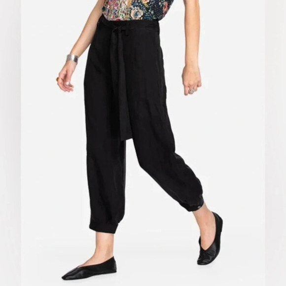 Johnny Was Pete & Greta Jackie Utility Pants Black Tie Belt Tapered Jogger 14 - Picture 2 of 15